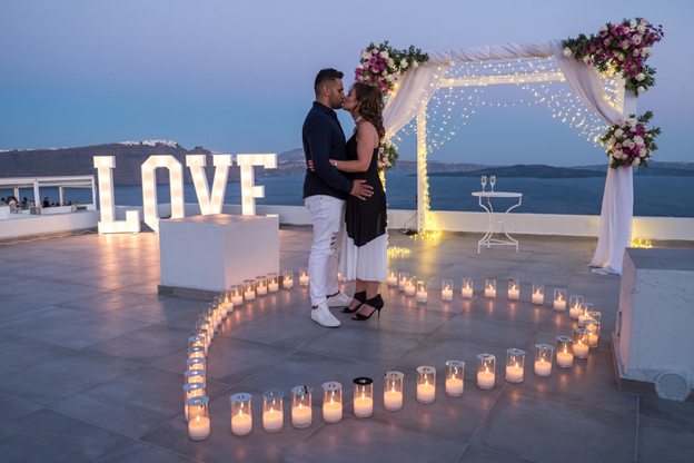 Wedding proposal in Greece